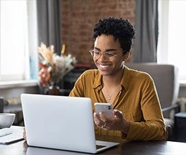 Woman shopping on a computer